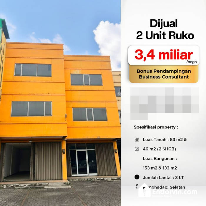 Dijual 2 unit Ruko cocok untuk kantor daerah Bekasi 