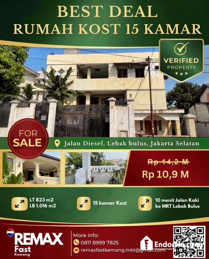 RUMAH KOS LEBAK BULUS DIJUAL – HARGA LELANG, PELUANG INVESTASI - DIESEL